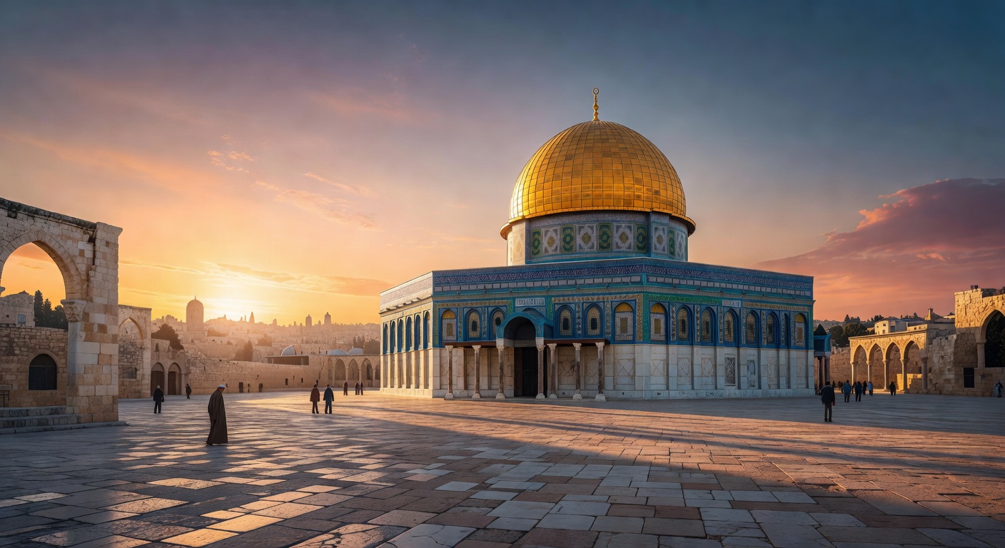 The Dome of the Rock at sunset