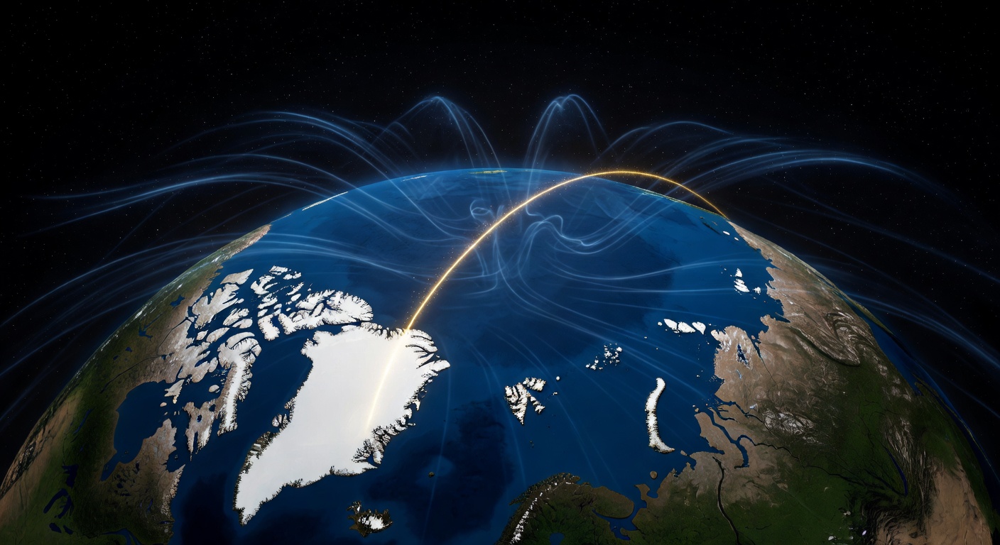 Magnetic pole drift trajectory from Canada toward Siberia